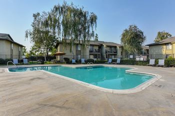 Swimming pool with lounge area